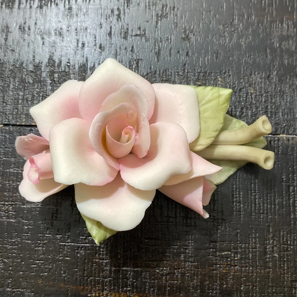 Delicate Pink Porcelain Rose Home Accent!